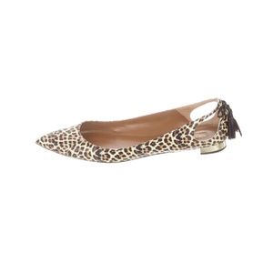 Aquazzura Leather Printed Flats